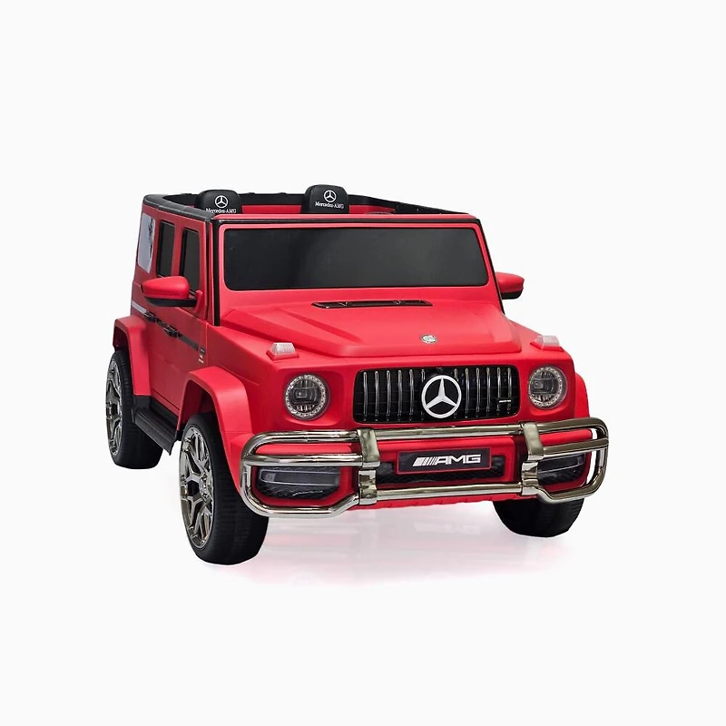 KIDSVIP Voiture 2 places à enfourcher Mercedes G Series 24V 4x4 Kids sous licence officielle avec roues en caoutchouc, musique, RC