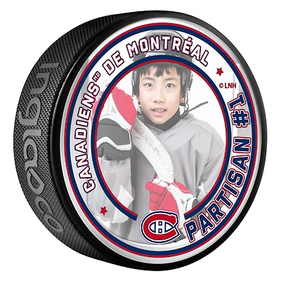 Rondelle des Canadiens de Montreal de la LNH avec insert photo en acrylique
