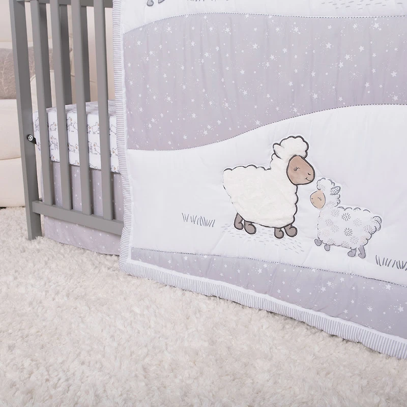 Ensemble 4 Pièces De Literie Pour Berceau Mouton Somnolent