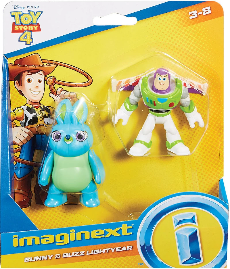 Imaginext Disney Pixar Toy Story 4 Pack de 2 Figurines Buzz l'Éclair et Bunny