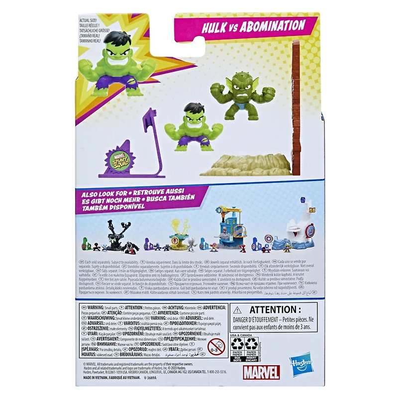 Marvel Stunt Squad, Hulk contre Abomination, coffret de figurines de 3,5 cm