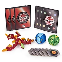 Bakugan, Starter Pack 3 personnages, Pyrus Pyravian, Créatures transformables à collectionner