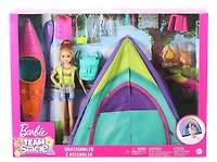 Barbie Team Stacie Doll & Accessories Set with Toy Tent, Kayak & 15+ Pieces