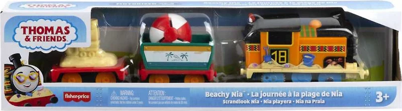 Thomas and Friends Beachy Nia Toy Train, Motorized Engine with Cargo, Preschool Toys
