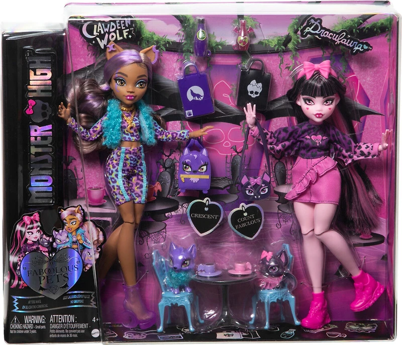 Monster High - Coffret de 2 poupées - Animaux Fa-bou-leux - Notre exclusivité