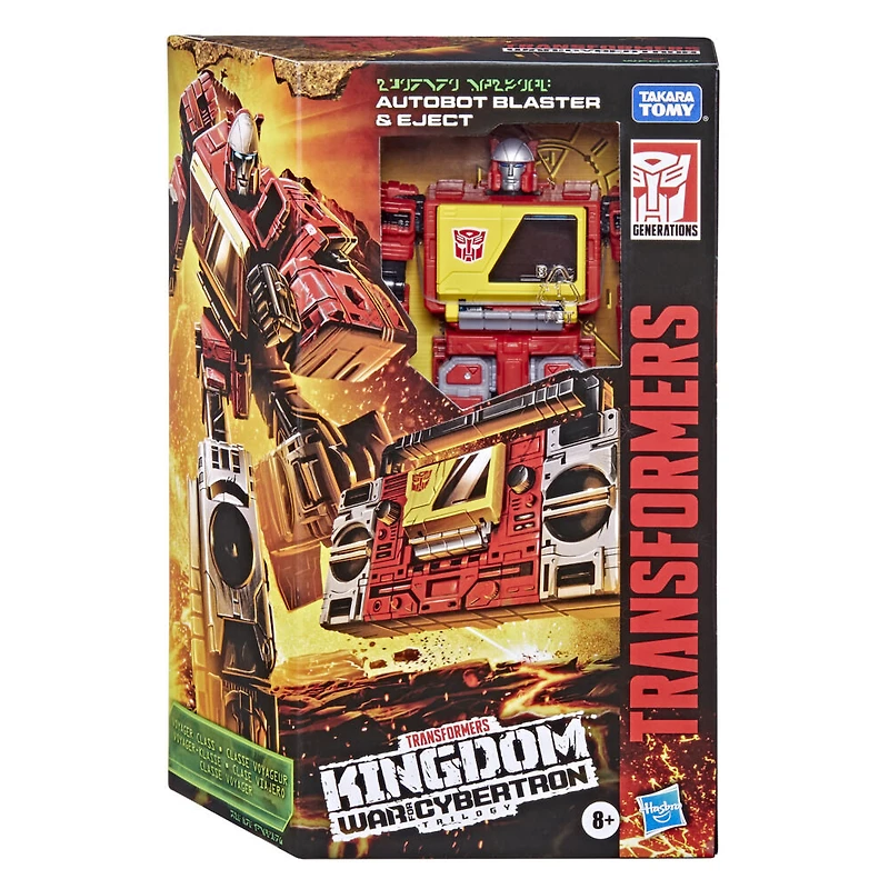 Transformers Generations War for Cybertron : Kingdom, WFC-K44 Autobot Blaster and Eject de 17,5 cm, classe Voyageur