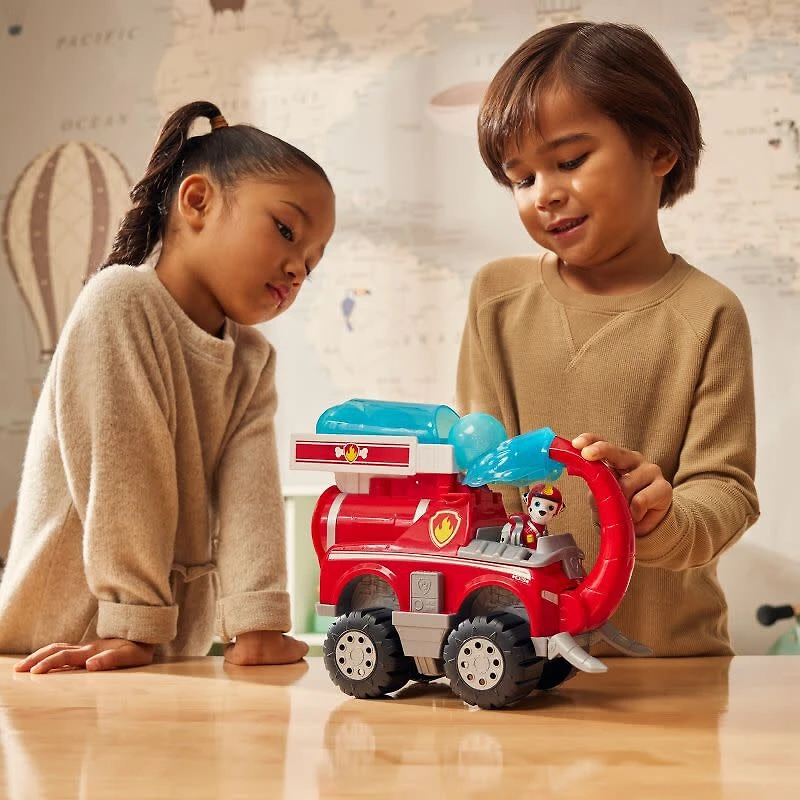 PAW Patrol Jungle Pups, Marshall's Deluxe Elephant Vehicle avec lance-projectile, Camion avec figurine articulée