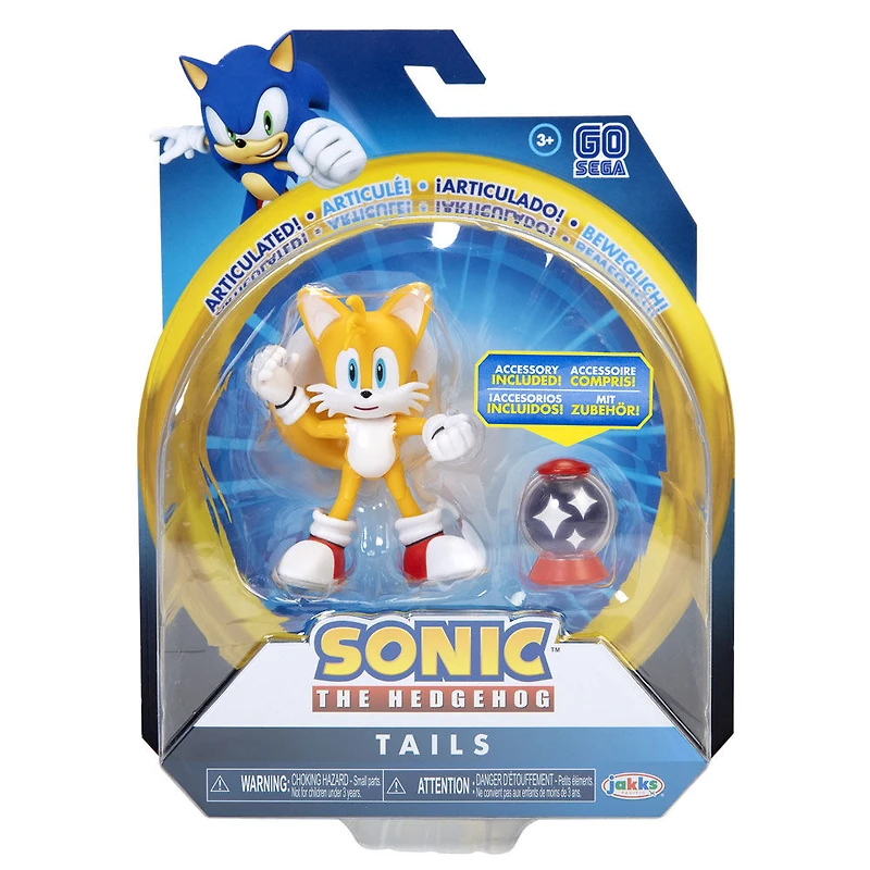  SONIC - Figures 4 pouces avec accessoires - Vague 1 - Tails moderne avec Boîte d'item invincible