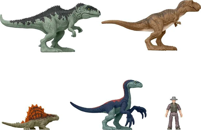 Figurines MINIS Jurassic World: Dominion, coffret Combat Total de 5 jouets inspirés de films