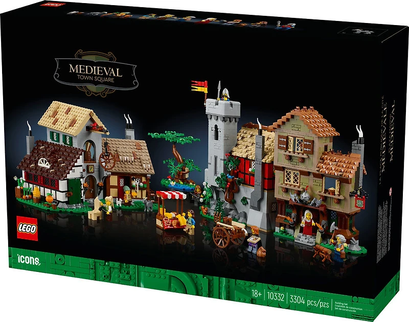 LEGO Icons Medieval Town Square Build and Display Castle Set 10332