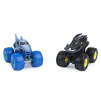 Monster Jam, Monster trucks officiels en métal moulé Batman Vs. Megalodon Die-Cast, échelle 1:64