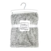 Signature Mode Bébé Couverture en peluche striée : gris