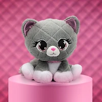 P.Lushes Designer Fashion Pets, Maxine Purrnel, chaton en peluche, gris/blanc, 15,2 cm