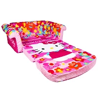 Marshmallow Furniture 2-in-1 Flip Open Couch Bed Sleeper Sofa Kid's Furniture, Hello Kitty