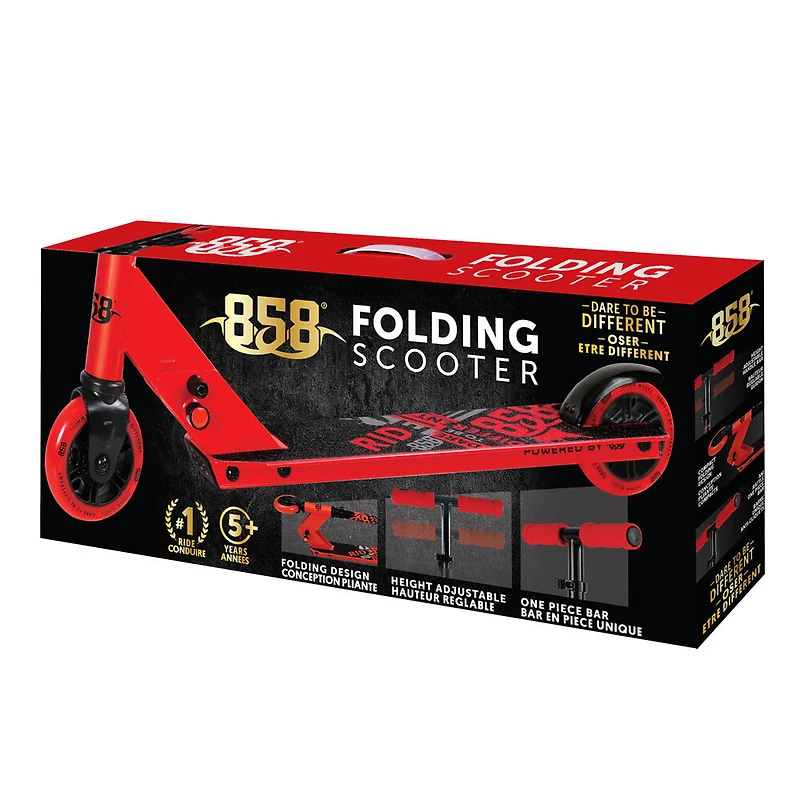 Ride 858 2 Wheel Folding Scooter-Red