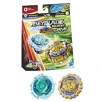 Beyblade Burst QuadDrive, Pack de 2 toupies de compétition Magma Roktavor R7 et Gilded Balderov B7