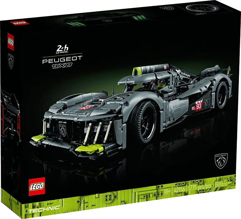 LEGO Technic PEUGEOT 9X8 24H Le Mans Hybrid Hypercar 42156 Building Kit (1,775 Pieces)
