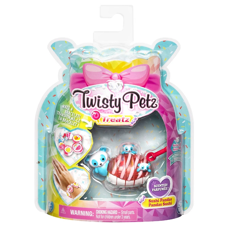Twisty Petz Treatz, Sushi Pandas Scented Stackable Collectible Bracelet