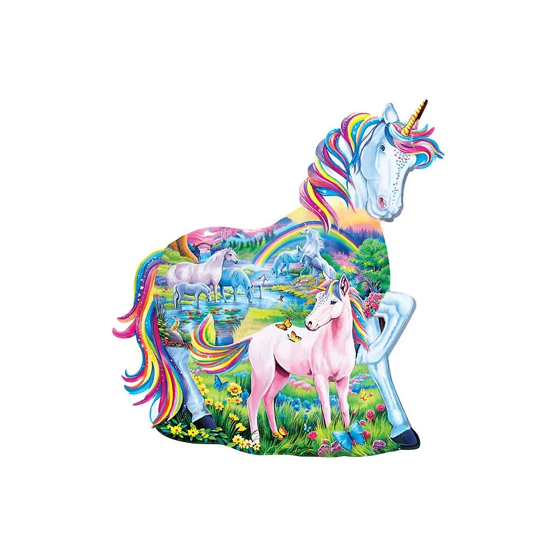 Masterpieces Puzzle Company Unicorn Family - 100 Piece Shaped Jigsaw Puzzle