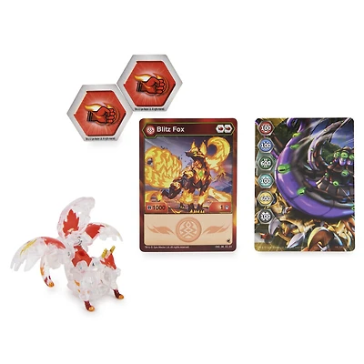Bakugan Evolutions, Blitz Fox (Diamond), Figurine articulée de 5,1 cm et carte à collectionner