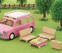 Minifourgonnette familiale de pique-nique Calico Critters, véhicule jouet pour poupées avec accessoires de pique-nique