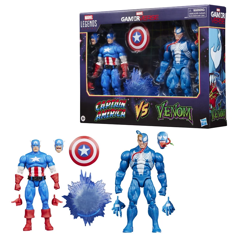 Marvel Legends Series Gamerverse Captain America vs Venom Action Figure Collectibles