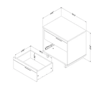 Fynn Table de chevet 2 tiroirs Chêne d'automne