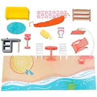 KidKraft Maison de Plage avec Grande Roue Amusante avec EZ Kraft AssemblyMC