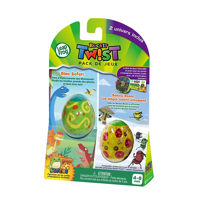 LeapFrog RockIt Twist - Pack de 2 jeux - Dino Safari et Banzaï Beans - Les ninjas contre-attaquent