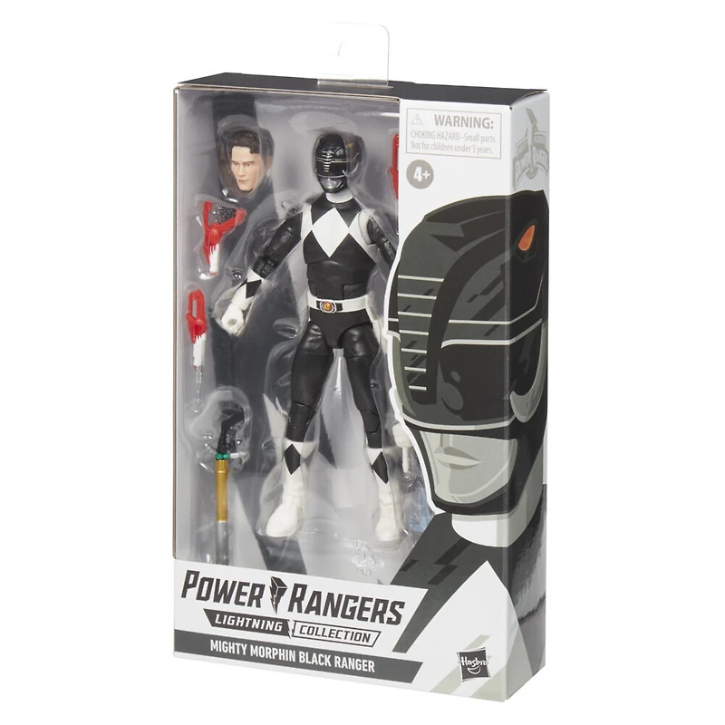 Power Rangers Lightning Collection, Mighty Morphin Power Ranger, Ranger Noir, figurine premium de 15 cm de collection avec accessoires