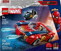 LEGO Marvel Spider-Man La Voiture de Spider-Man contre Wolverine Venomisé - Jouet de Construction de Superhéros pour Enfants - 76336
