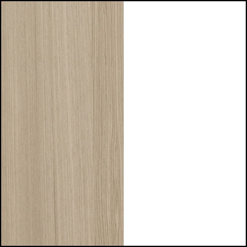 Munich Table de chevet 2 tiroirs Blanc et Orme naturel