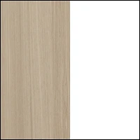 Munich Table de chevet 2 tiroirs Blanc et Orme naturel