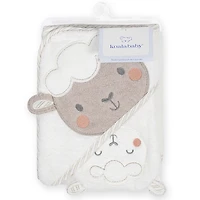 Koala Baby - 2-Pack Baby Hooded Towel & Mitt Set - Grey & White Lamb