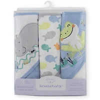 Capes de bains de Koala Baby paquet de 3 bleu.