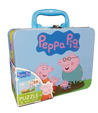 Puzzle Peppa Pig en étain avec poignée