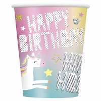 Unicorn 9oz Paper Cups, 8 pieces - English Edition