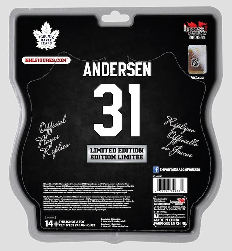 Frederik Anderson<br>Maple Leafs de Toronto Figurine de 6 pouces de la LNH