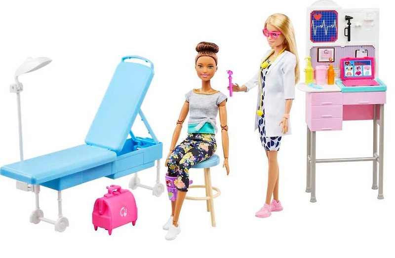 Barbie - Coffret poupée Barbie Docteur blonde et + de 20 accessoires