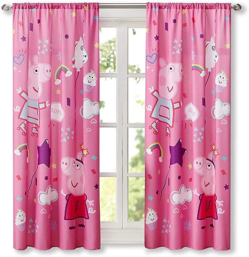 Rideaux Peppa Pig pour Enfants, Ensemble de 2 Panneaux