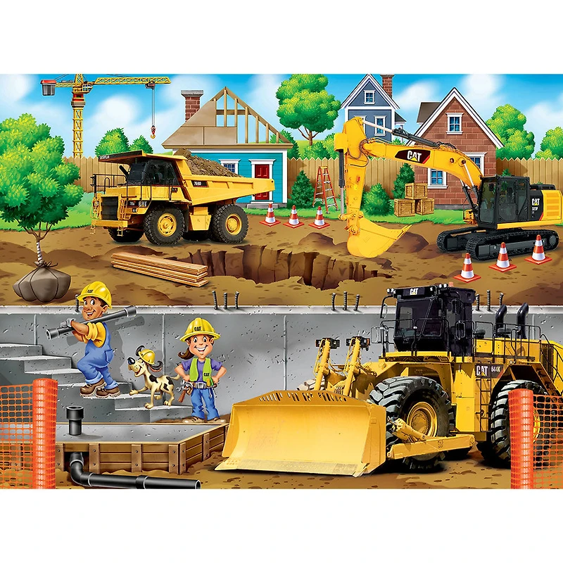 Caterpillar Right Fit Construction Trucks 60 Piece Kids Puzzle