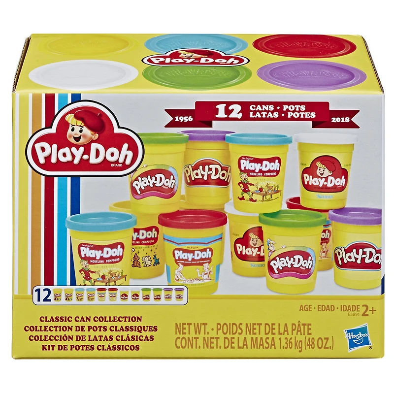Play-Doh Classic Can Collection with 12 Non-Toxic Retro Cans - R Exclusive