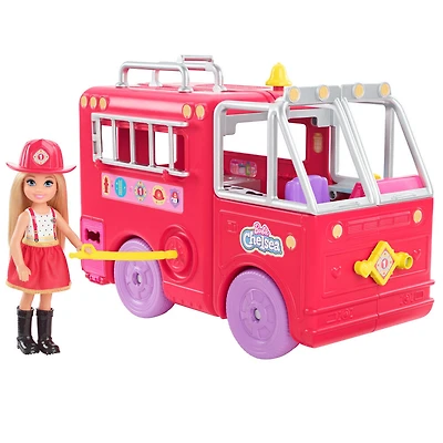 Barbie - Le Camion de Pompiers de Chelsea, poupée 15 cm
