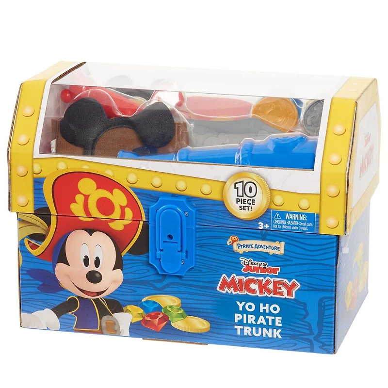 Malle de Pirate Disney Junior Mickey Mouse Funhouse Yo-Ho, Déguisement et Jeu en Faisant Semblant