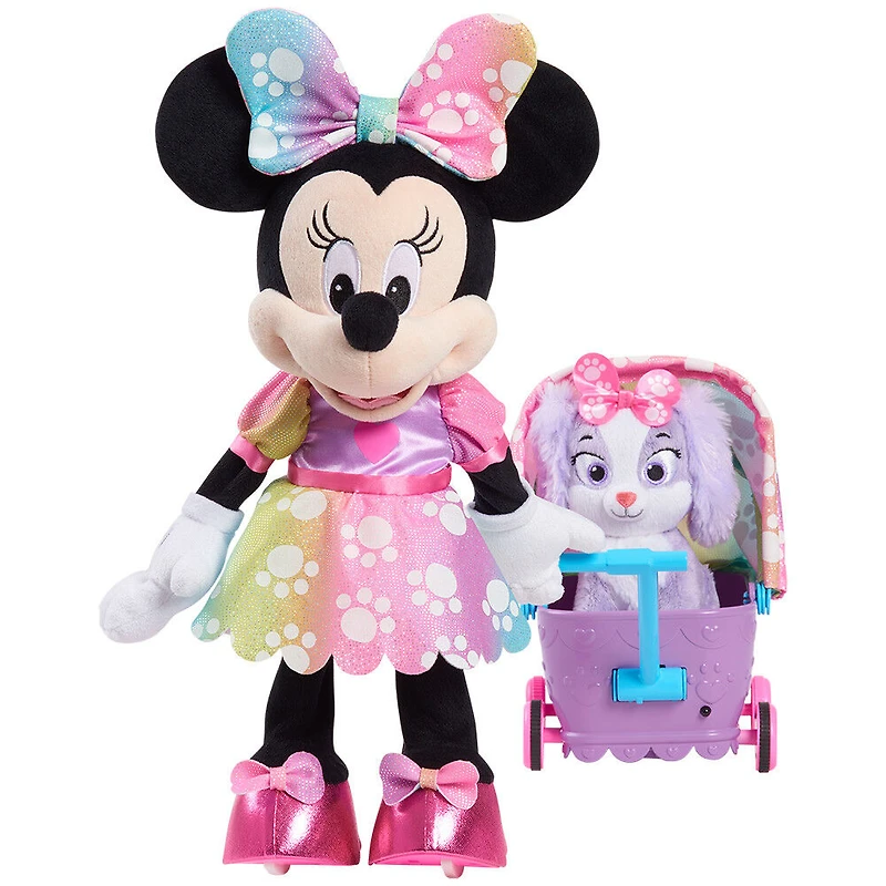Peluche Sons et Lumières Disney Junior Minnie Mouse Waggin' Wagon - Édition anglaise