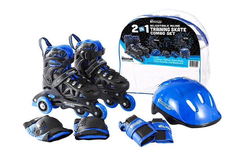 Ensemble de rollerblade bleu réglable Chicago Skates Taille - J10-J13