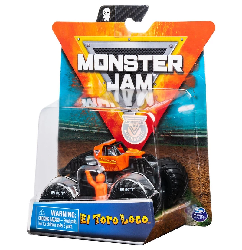 Monster Jam, Monster truck authentique El Toro Loco en métal moulé à l'échelle 1:64
