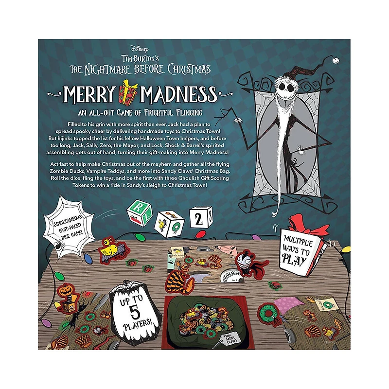 USAopoly Disney Tim Burton's The Nightmare Before Christmas Merry Madness Board Game - English Edition