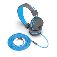 JLab Audio JBuddies Studio Over Ear Écouteurs Pliant Enfants Bleu/Gris