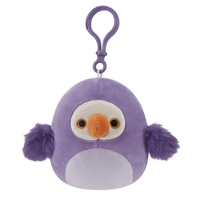 Squishmallows 3.5" Clip On - Neha l'oiseau Dodo violet
